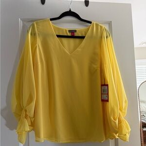 Vince Camuto Sunny Yellow V-Neck Blouse